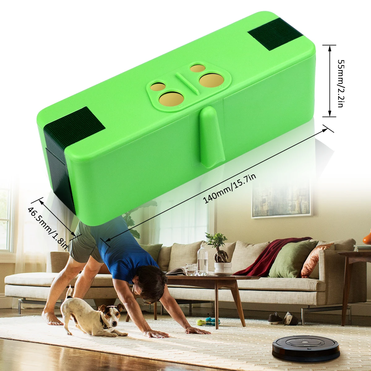 Floureon 14,8 V 5300 mAh Li-Ion Батарея совместимый для iRobot Roomba 500 600 700 серии 800 зеленый цвет