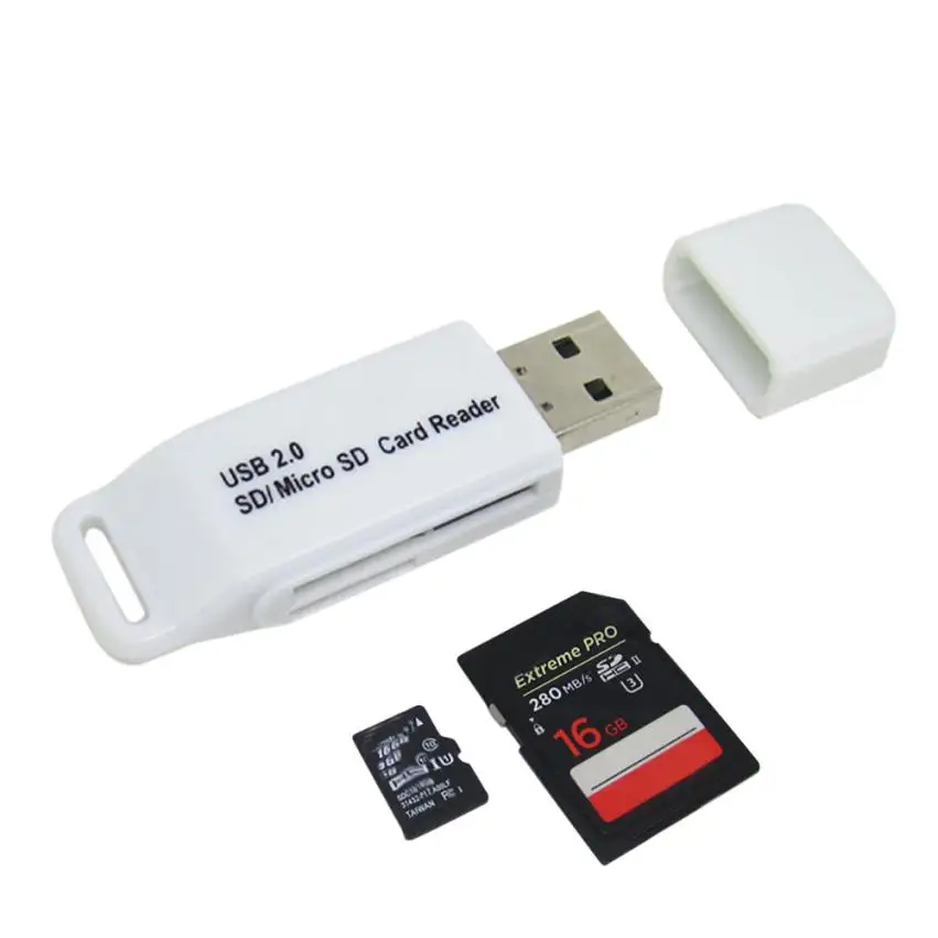 Высокоскоростной считыватель смарт карт USB2.0 MicroSD MicroSDHC/T Flash кард ридер компактный