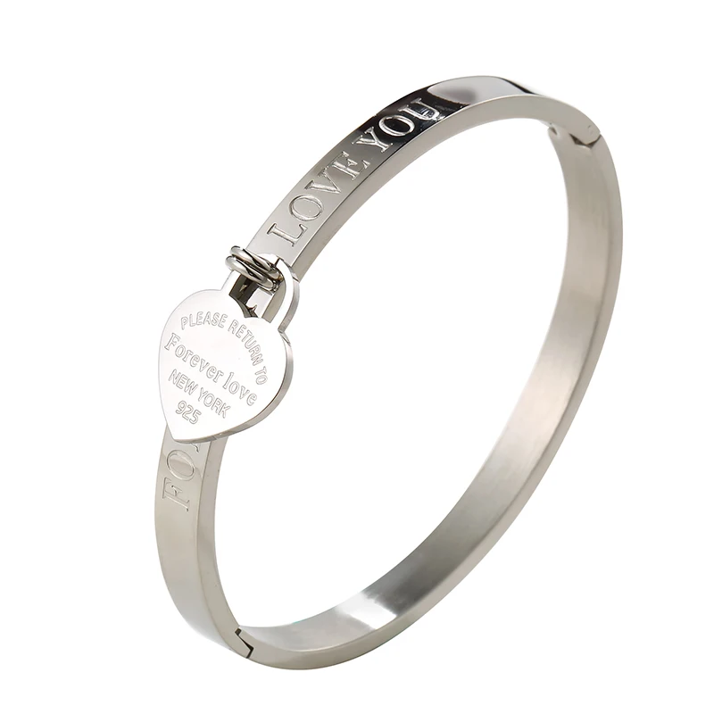 Женский браслет JOVO Pulseira из нержавеющей стали 316L с золотым Foreve Love Heart