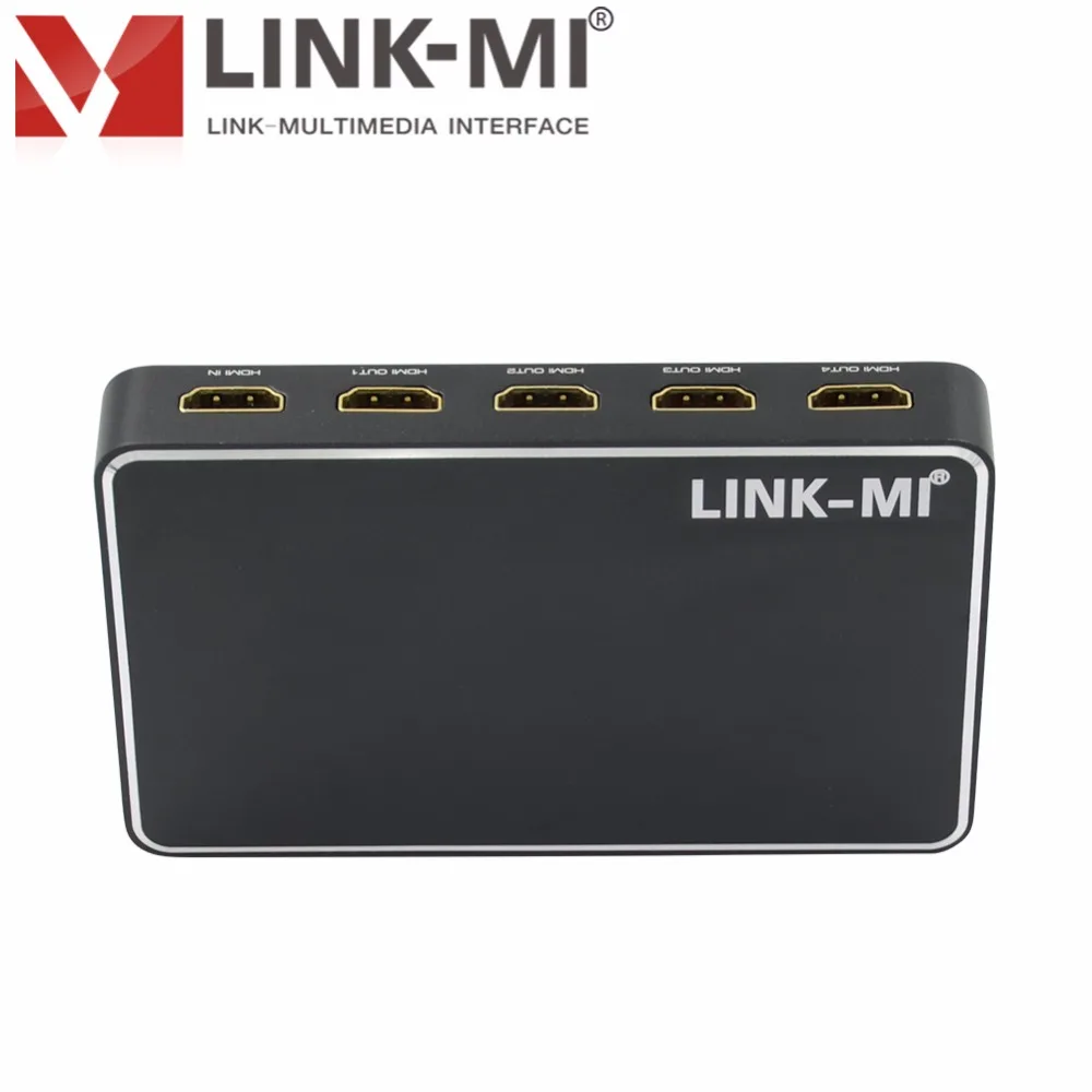 LINK-MI 2.0H104 HDMI 2,0 сплиттер 1X4 аудио видео 3D формат поддержка до 1080P@ 60 Гц один в четыре выхода 1 xUSB порт поддержка 36 бит