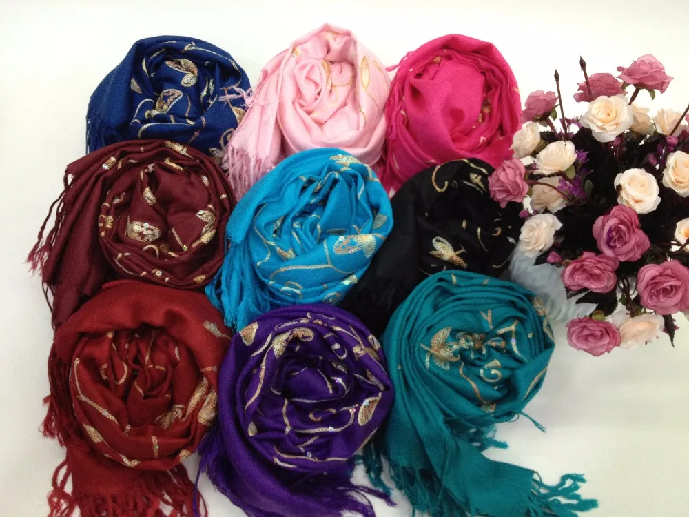 

CJ001 Solid color muslim scarf hijabs tassel fashion scarf of womens