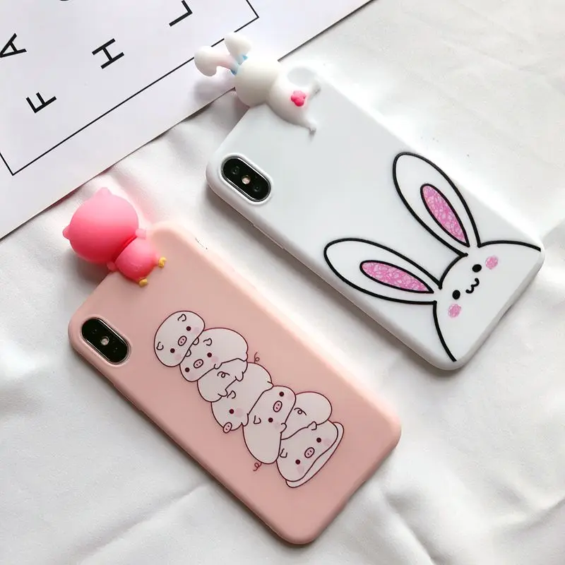 5S SE 3D чехол для iPhone 7 Plus Панда Свинья Единорог силиконовый 8 6 6s 5 X XR XS Max Capinha |