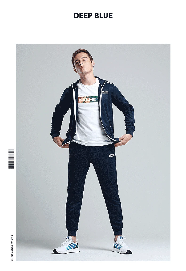 KELME мужской костюм для бега и бега, спортивная одежда для фитнеса, спортивные костюмы для отдыха, тканые теплые костюмы с капюшоном 3981513