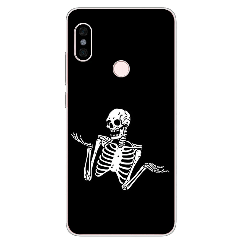 ciciber Phone Case for Xiaomi Mix Max 3 2 2s Cover Mi A2 9 8 6 5 F1 A1 5X 6X 5c 5s Lite Plus Pro SE Human Skeleton |
