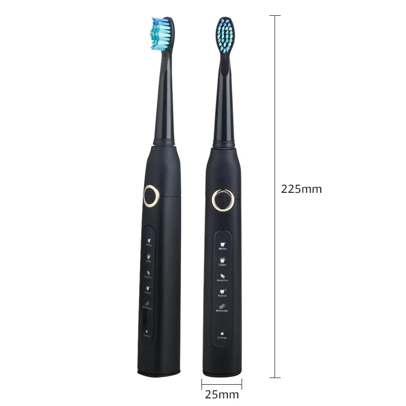 ANIMORE Sonic Electric Toothbrush USB Charge Rechargeable Tooth Brushes with 3pcs Replacement Heads 5 Modes Waterproof ET-03 | Бытовая