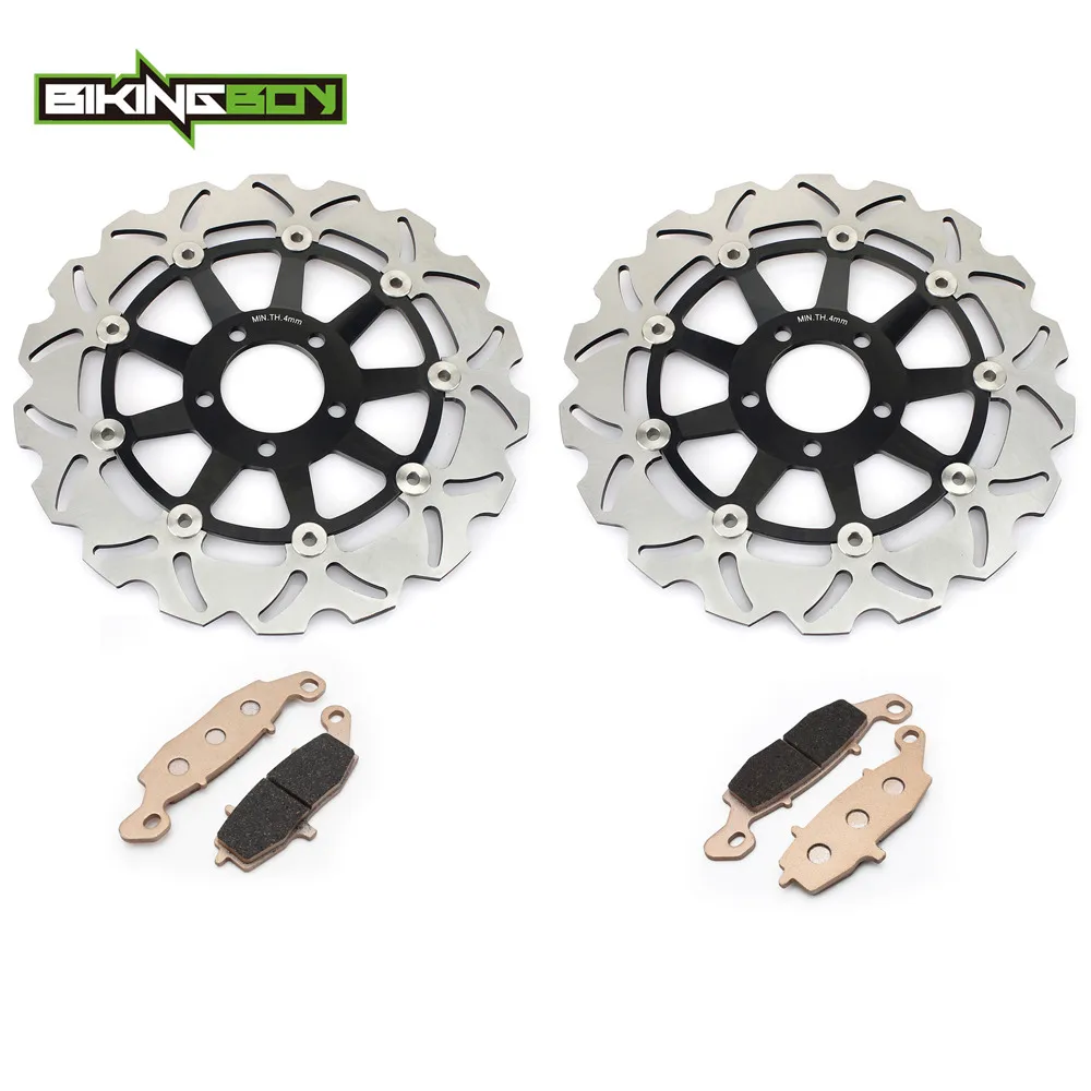 Передние тормозные диски BIKINGBOY и колодки для Kawasaki Z750 04 05 06 Z 750 S Z750S 2005 2007 ZR 7 99 ZR7S 01 02
