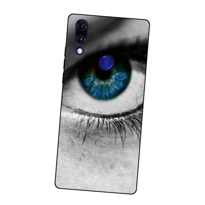 N263 Beautiful Eyes Black Silicone Case Cover For Xiaomi Redmi Note 3 4 4X 5 5A 6 7 Pro Global |