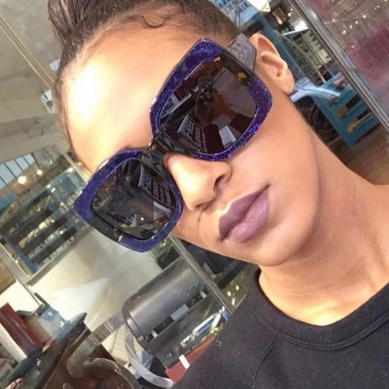 Очки солнцезащитные женские оверсайз квадратные роскошные брендовые зеркальные