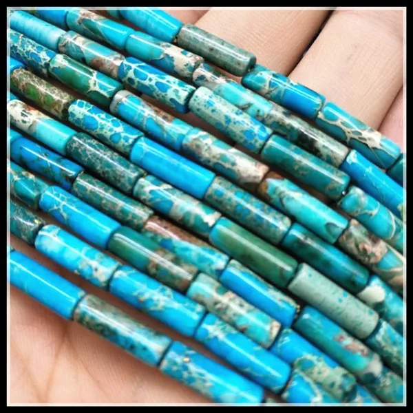 

30 pieces natural gem stone beads beads strings for charms bracelets making lovely stone long drum shape 4x13mm beads findings