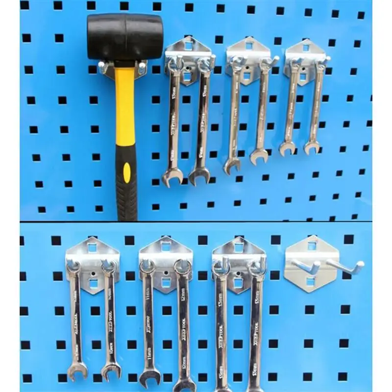 

OUNONA 10pcs 50mm Hook Durable Practical Multi-function Double Oblique Steel Tool for Hanging Wall Organizing Storage