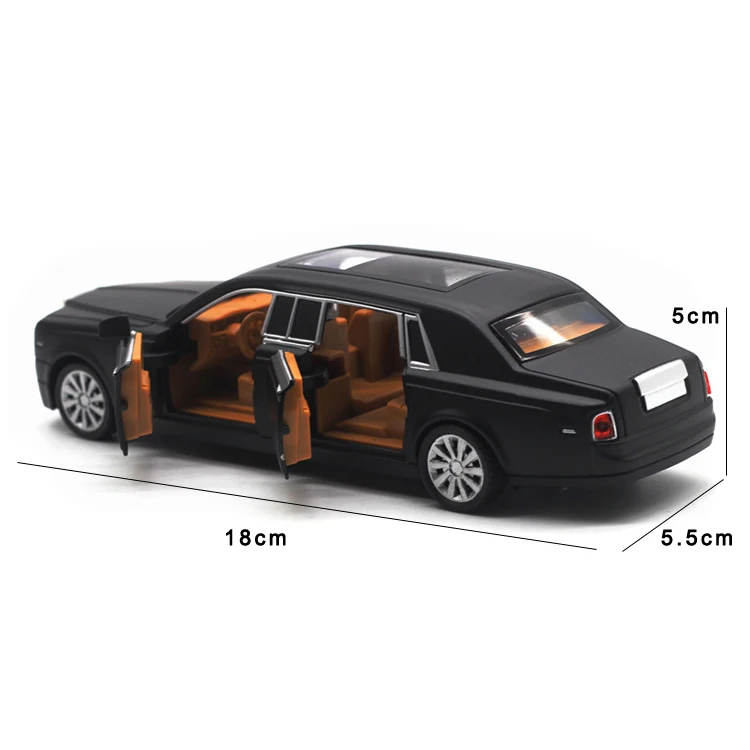 1:28, удлиненные Rolls-Royce Phantom, четыре двери, сплав, модель автомобиля, акусто-оптическая возвратная модель автомобиля, модель автомобиля, подарок, подвесные игрушки