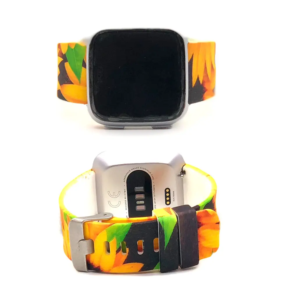 Ремешок для наручных часов Fitbit Versa силиконовый ремешок смарт с водяным принтом