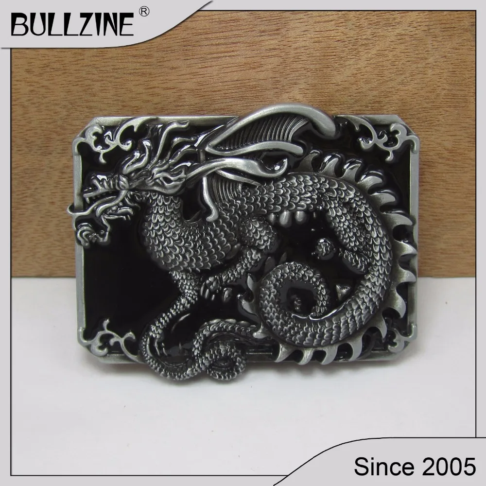 Bullzine wholesale zinc alloy Dragon belt buckle black enamel pewter finish FP-02430 luxurious cowboy jeans gift | Дом и сад