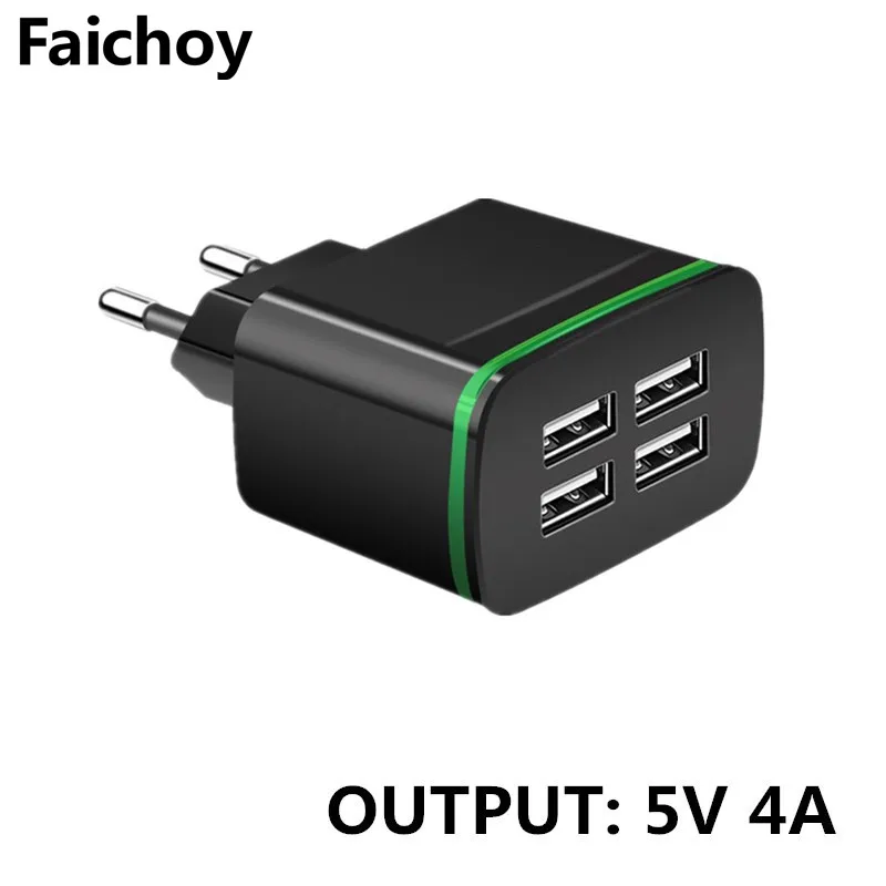 Мобильный телефон с 4 портами USB зарядное устройство европейской вилкой макс. 5 В а