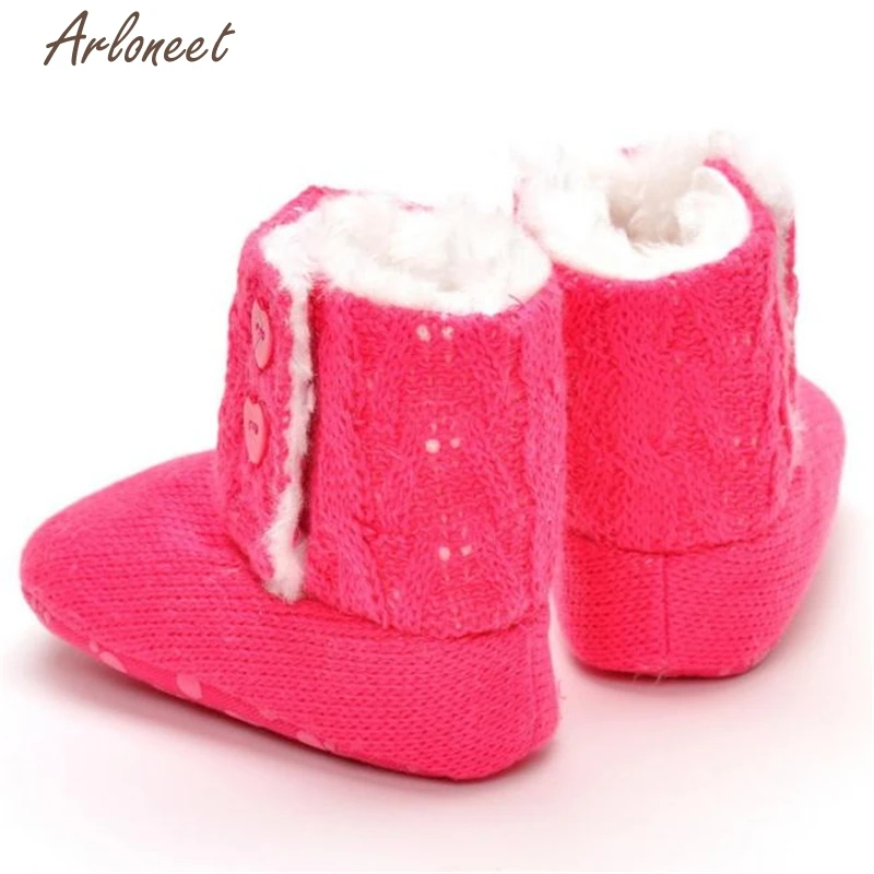 

TELOTUNY 2018 FASHION Baby Girls Soft Sole Crib Warm Button Flats Cotton Boot Toddler Prewalke Shoes ZY30