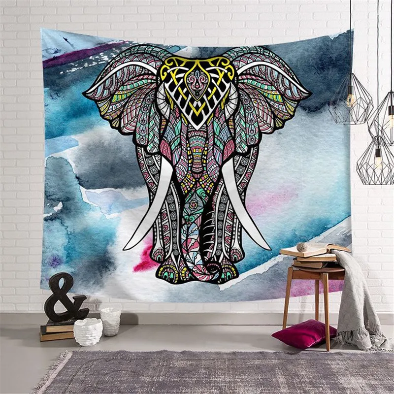 Традиционный индийский идол Ганеша Священный Слон 3D печать гобелен настенный