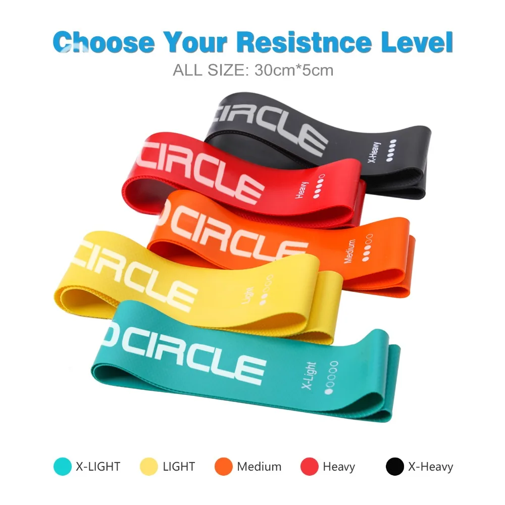 Комплект эластичных лент Procircle из 5 предметов с сумкой ленты для упражнений