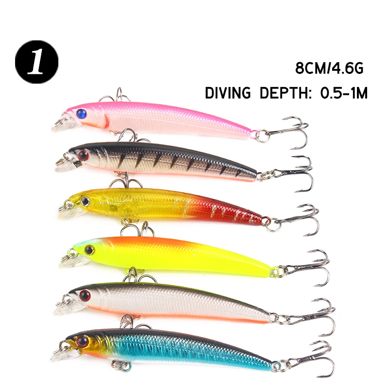 SEAPESCA 18 шт./лот набор рыболовных приманок смешанные 3 модели приманки