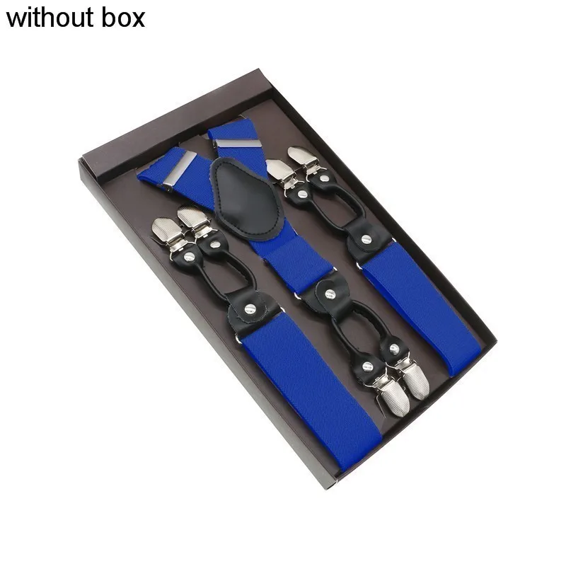 7 Black Real Leather 6 Clips Suspenders Braces Vintage Casual Suspensorio Tirante Trousers Strap Bretele Dad/Husband's Gift - Цвет: 7