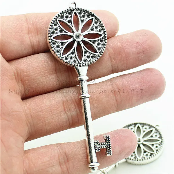 Сладкий колокольчик 8 шт винтажные Подвески полые цветок Ключ Кулон Античный