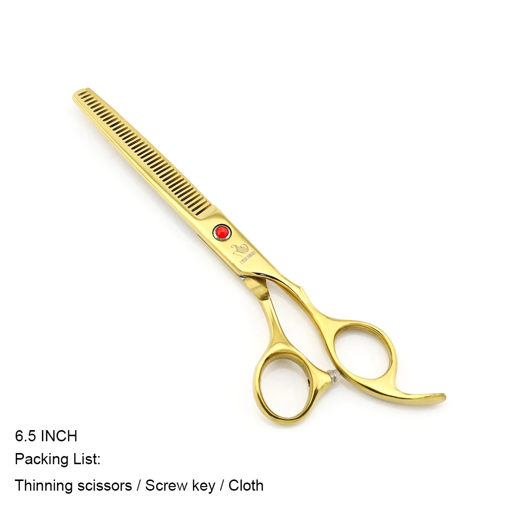 Golden thin no bag Ножницы для волос 7 дюймов ножницы для стрижки волос или 6,5 дюймов ножницы для истончения волос ножницы для ухода за домашними животными Lyrebird 1 шт./лот Новинка - Цвет: Golden thin no bag