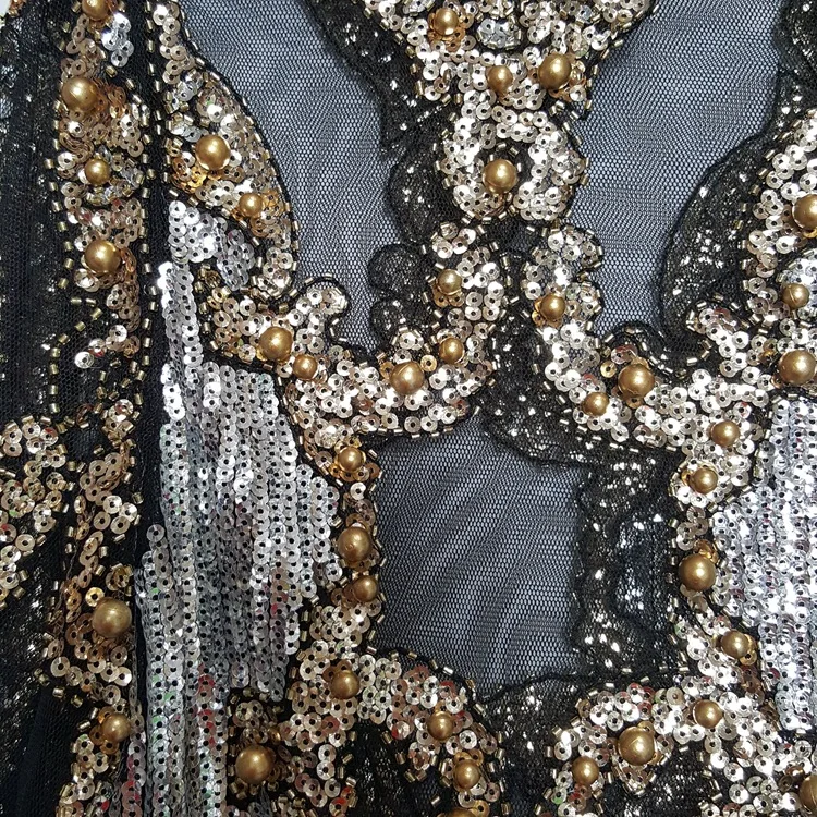 

Wholesale sexy Beading Embroidery Shirt 2020 new fashion Elegant sweet Pearl Blouse Long Sleeve Round collar Casual Shirt w1577