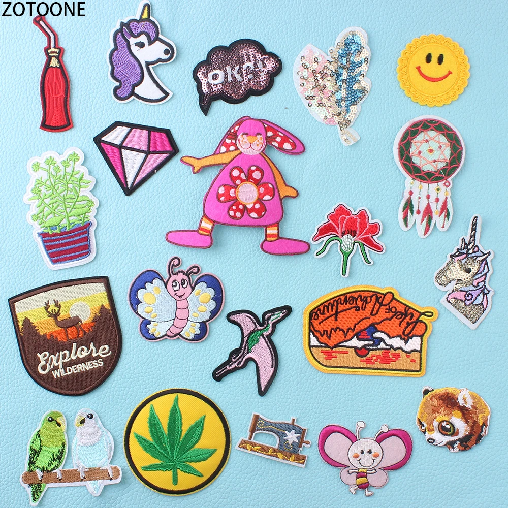 

ZOTOONE Colorful Cute Animal Unicorn Patches Sticker Badges on Clothes Appliques for Children's Crafts Patch Garment Application