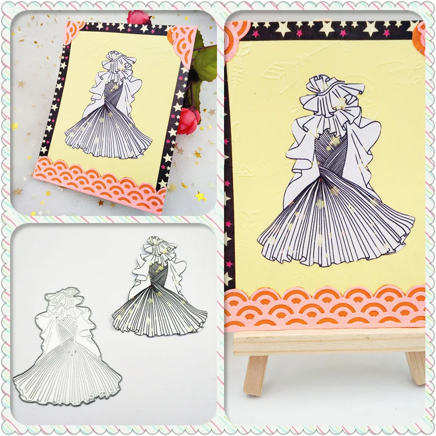 

ZhuoAng Party dress design cutting mold making DIY clip art book decoration embossing mold