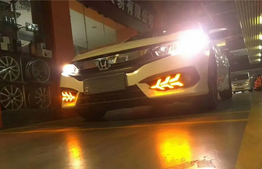 Один комплект автомобильных аксессуаров для Honda Civic дневные огни 2016 2017 2018