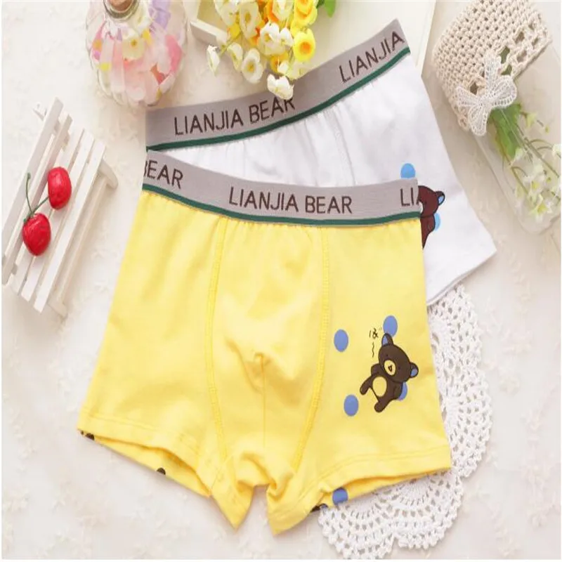 5 шт./лот трусы боксеры с милым медведем для мальчиков хлопковое нижнее белье