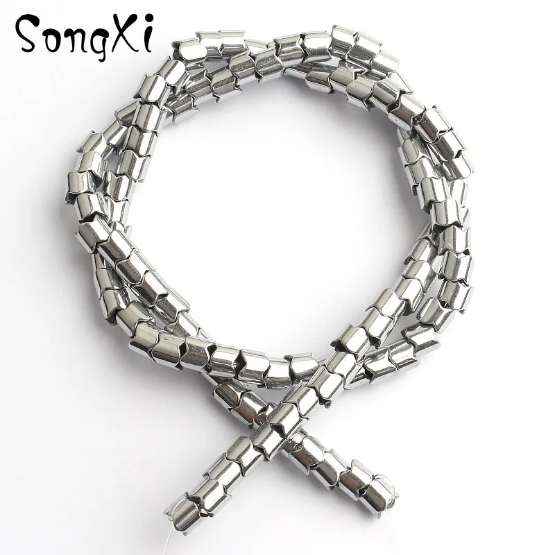 Бусины Из Гематита в форме трубки для изготовления ювелирных изделий бусины из