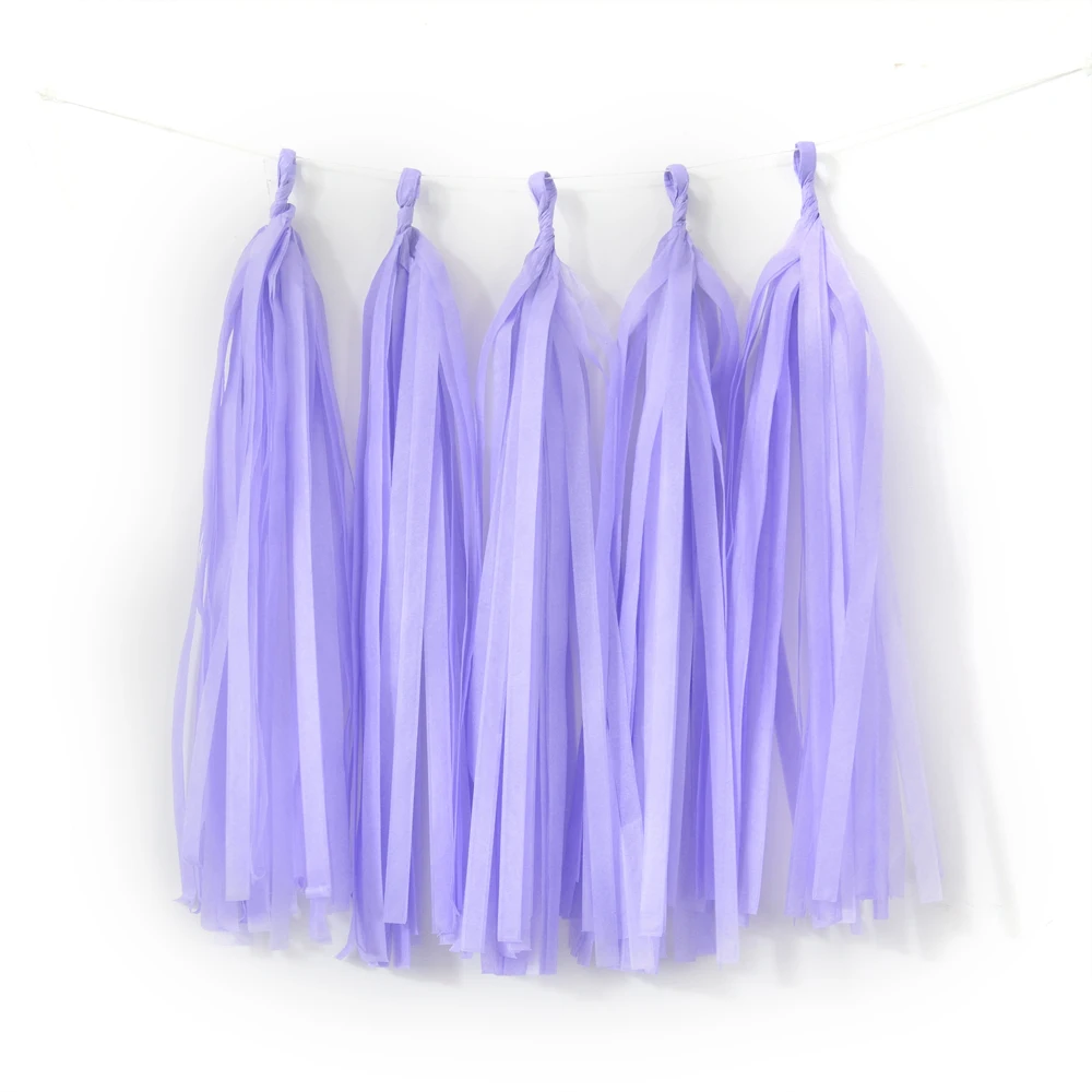 20 light purple Гирлянда конфетти для детского душа из папиросной бумаги с кисточками гирлянда динозавр вечерние гирлянды для дня рождения Свадебные украшения - Цвет: 20 light purple
