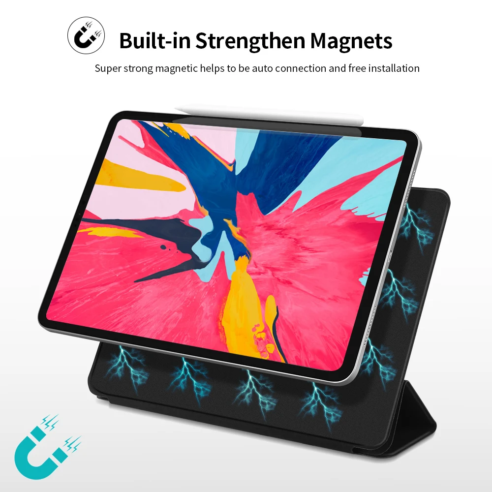 Чехол для iPad Pro 11, умный чехол для iPad Pro 12,9,, чехол, ультра тонкий, с поддержкой зарядки, для iPad 11, 12,9 дюймов, чехол