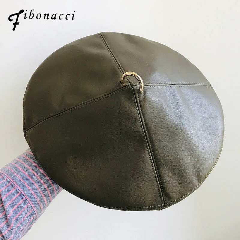 Модная шапка Fibonacci берет из искусственной кожи женская 8 панелей Женские