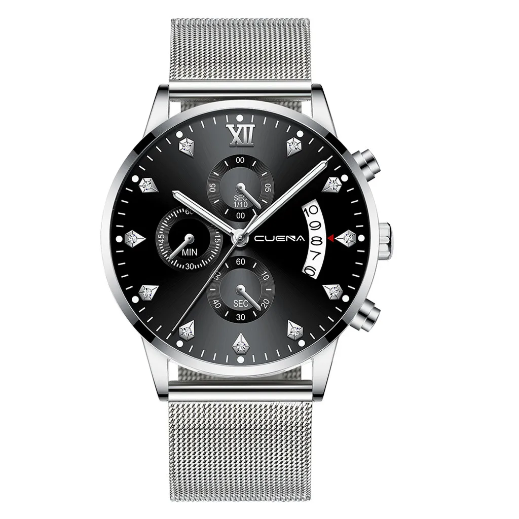 Мужские часы Erkek Kol Saati из нержавеющей стали Reloj Hombre люксовый бренд Cuena Мужские Модные Военные Аналоговые Спортивные кварцевые наручные часы