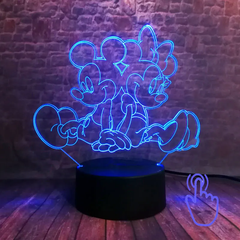 Touch Switch 3 Микки Аниме Figma 3D светодиодный стол Ночной светильник 7 цветов Изменение сна светильник Мышь мягкий термополиуретановый чехол для телефона с Мышь фигурка из аниме «Astroboy(светильник-Набор для творчества, обучающая игрушка для малышей - Цвет: Touch Switch 3