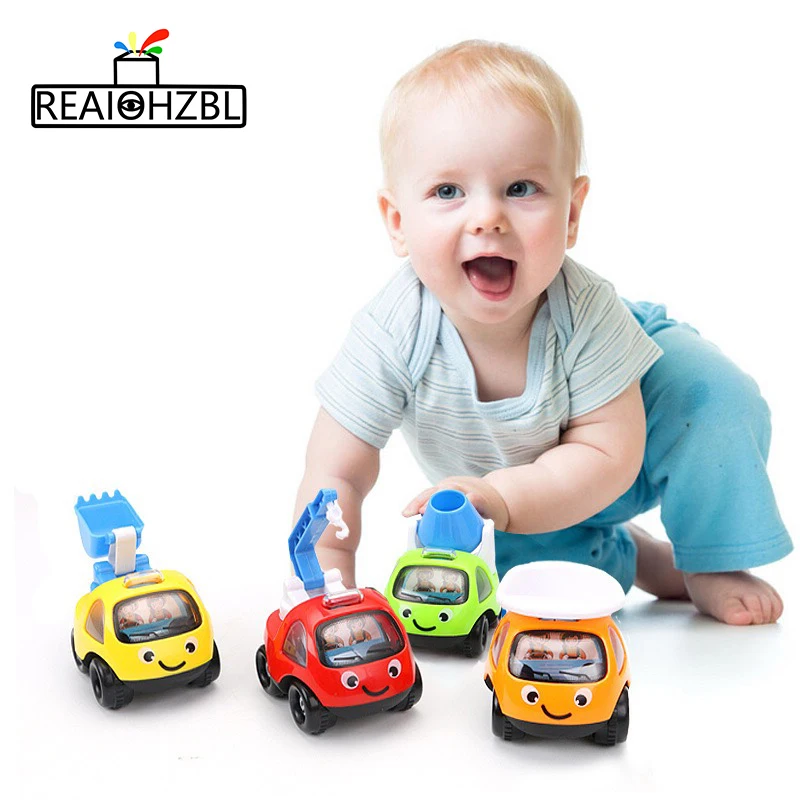 1:24 REAIOHZBL Инерции мультфильм автомобиль Мини инерция инженерно toys автомобиля для