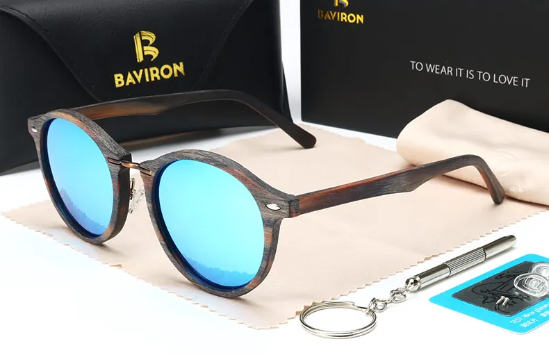 BAVIRON Новые Похожие деревянные ацетатные солнцезащитные очки ретро-табличка солнцезащитные очки унисекс поляризованные Модные одноцветные очки 4242