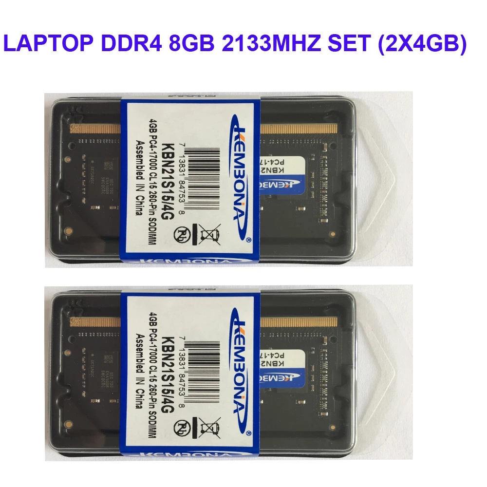 Комплект ОЗУ Kembona для ноутбука DDR4 2x4 Гб 2133 МГц 2666 260 контактов|Оперативная память| |