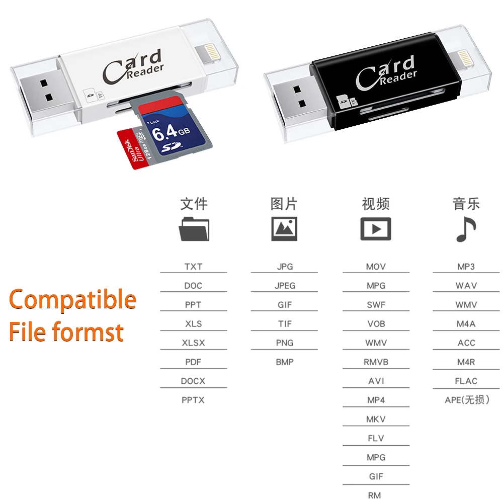 Устройство для чтения карт памяти USB 3 0 Lightning OTG флеш накопитель microSD TF карта