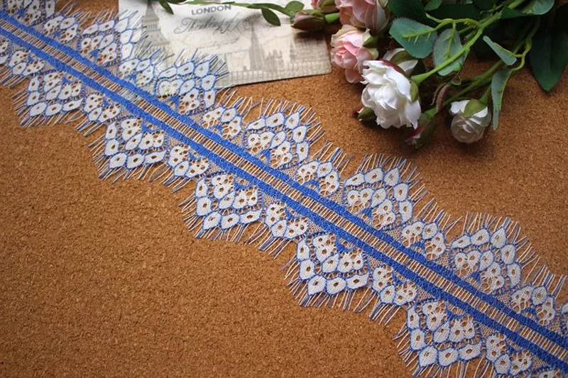 6 м/лот Цвета Ресницы кружевная отделка цветок красный черный желтый синий ткань