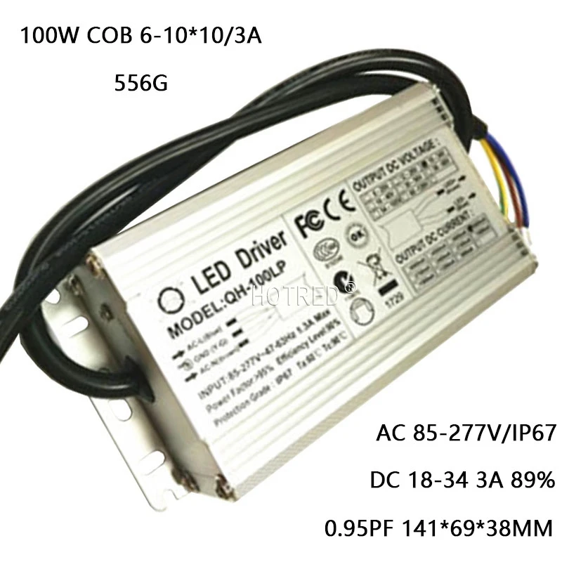 100 Вт Светодиодный драйвер 3000ма DC18 34v источник питания IP67 водонепроницаемый