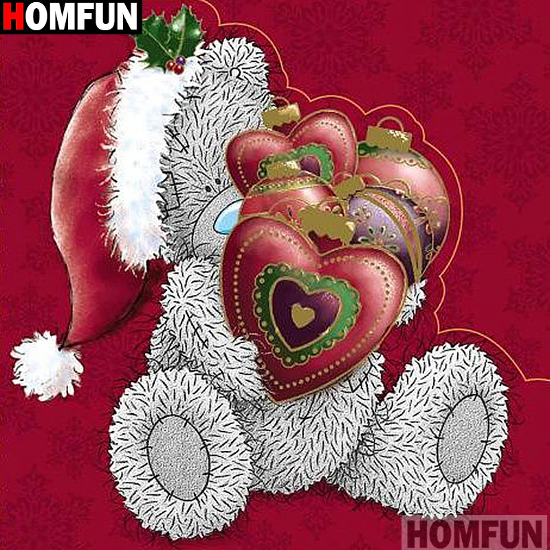 Алмазная живопись HOMFUN мультяшный медведь вышивка крестиком из