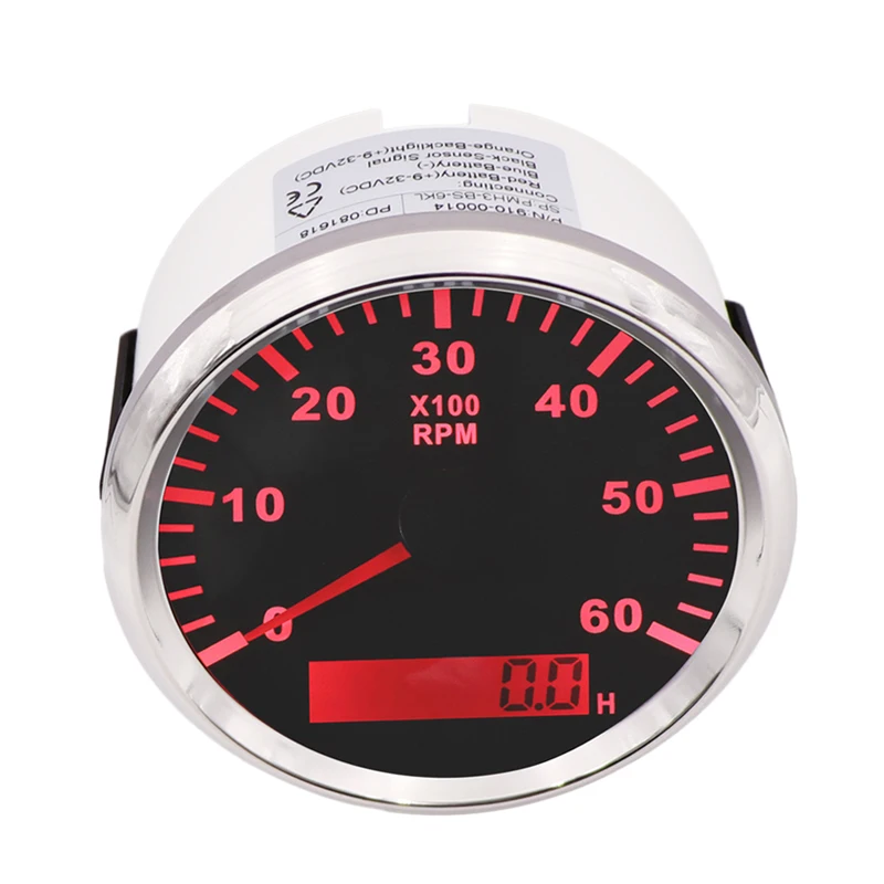 85 мм 6k RPM мотоциклетный Тахометр Датчик Мотоцикл Регулируемый Тахометр двигателя 12V 24V для автомобиля лодка с задней светильник