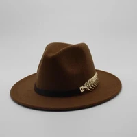 special felt hat men fedora hats with belt women vintage trilby caps wool fedora warm jazz hat chapeau femme feutre panaman hat