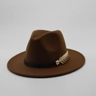 Специальные Фетр шляпа Для мужчин Fedora Шапки с поясом Для женщин Винтаж фетровой шапки шерсть Fedora теплая Джаз Hat chapeau Femme Feutre panaman hat