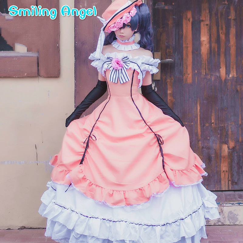 Ciel Phantomhive Cos аниме Black Butler Kuroshitsuji женское розовое платье для Хэллоуина