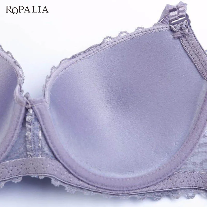ROPALIA, Модный женский бюстгальтер, Короткие комплекты, кружевной комплект нижнего белья пуш-ап, женское нижнее белье, сексуальное женское белье
