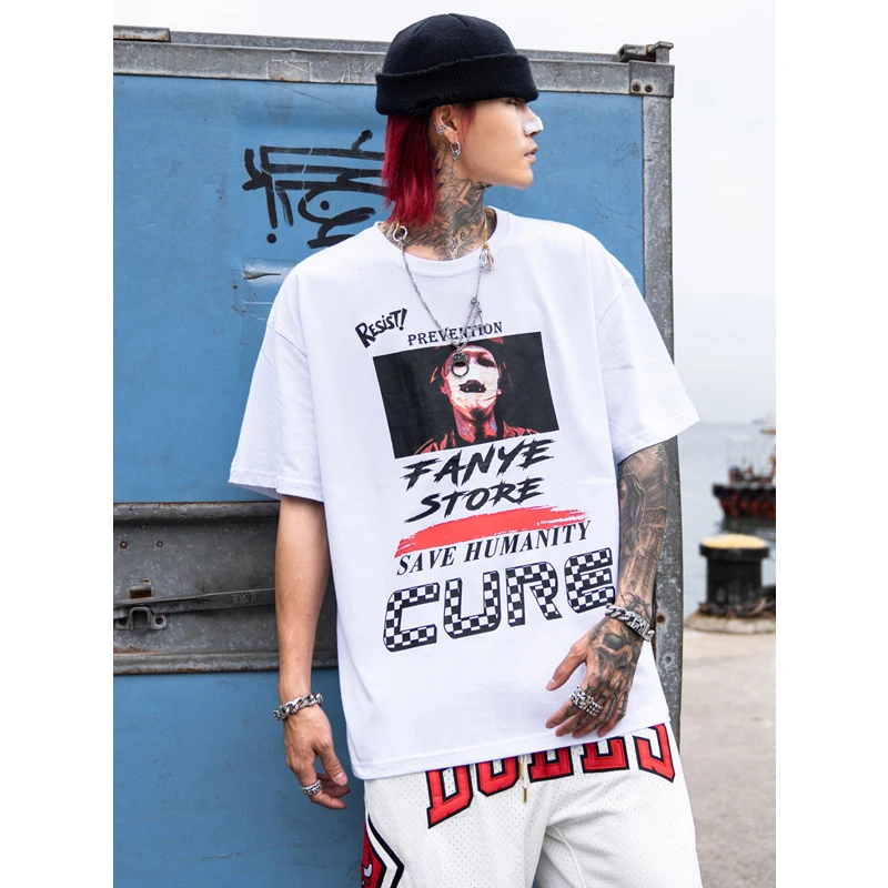 UNCLEDONJM Men printed tshirts loose t shirt men hip hop streetwear shirts short sleeve casual fashion tops tee 278S | Мужская одежда