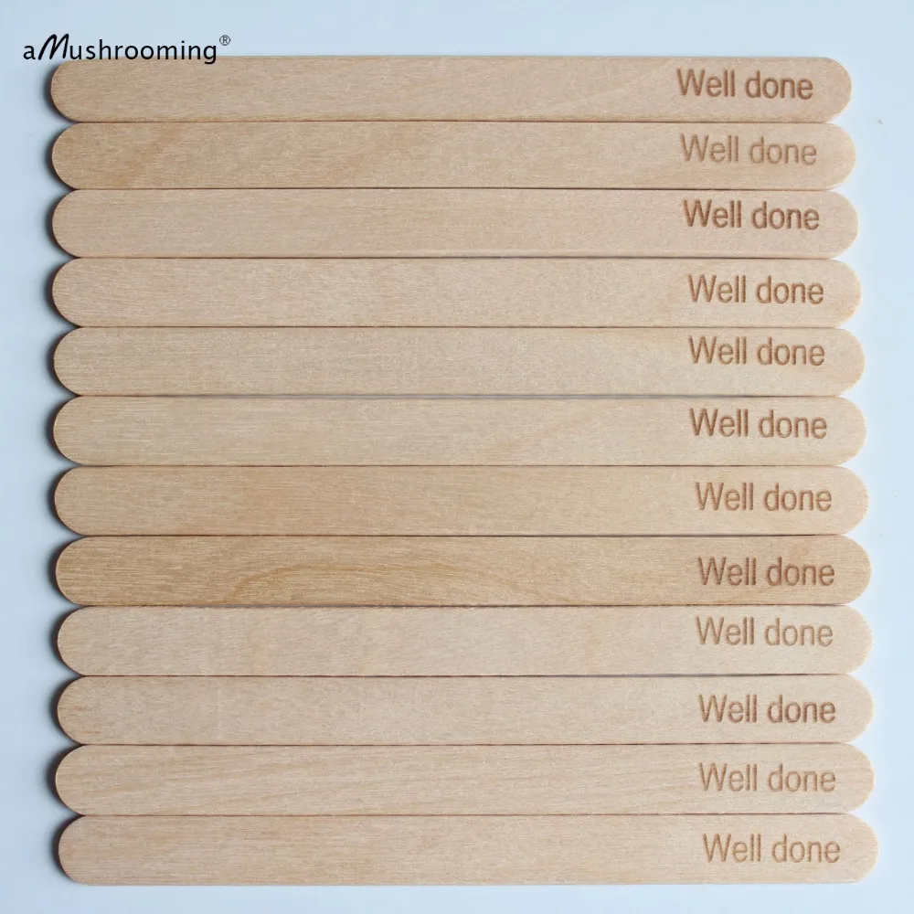

Laser Engraved Wooden Popsicle Sticks (1000) Personalized Steak Food Marker Kids Craft DIY Tools Ice Cream Lolly Sticks signs